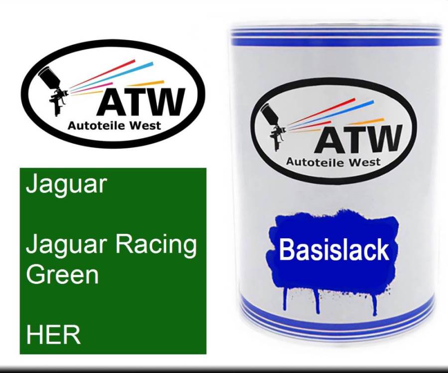 Jaguar, Jaguar Racing Green, HER: 500ml Lackdose, von ATW Autoteile West.